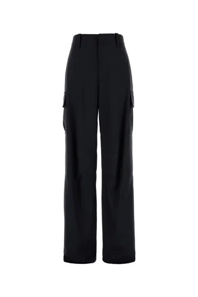 Bottega Veneta High Waist Cargo Trousers Featuring Pockets In Black