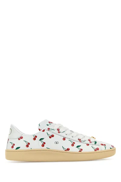 Valentino Royco Sneaker With Cherryfic Pattern In White