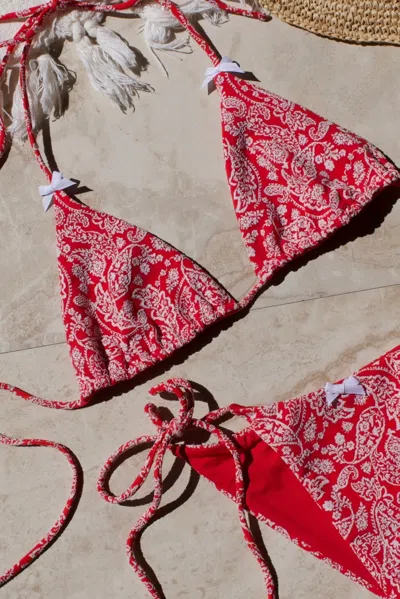 Jmp The Label Lido Top - Red Paisley