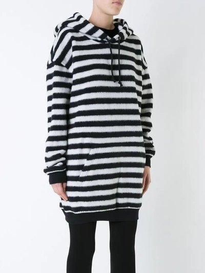 Shop A.f.vandevorst Oversized Striped Hoodie - Black