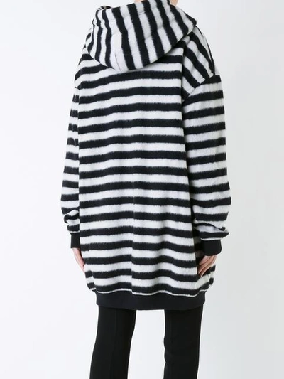 Shop A.f.vandevorst Oversized Striped Hoodie - Black