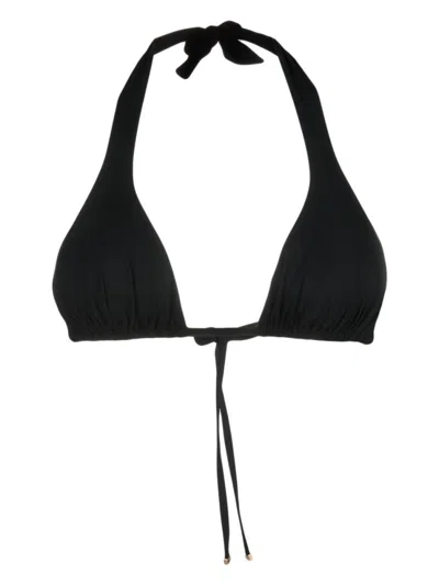 Dolce & Gabbana Padded Jersey Triangle Bikini Top In Black