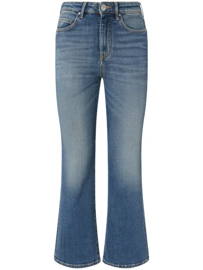 Pinko Power Stretch Denim Flared Jeans In Blue