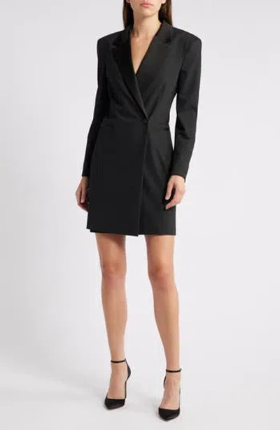 Hugo Boss Boss Dackea Long Sleeve Blazer Minidress In Black