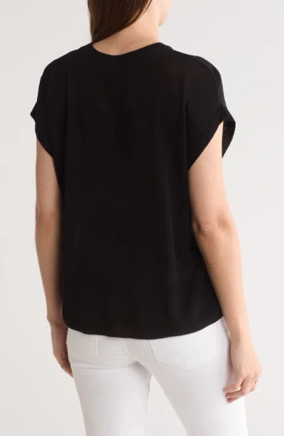 Halogen ® Crewneck Rib Sweater Top In Black