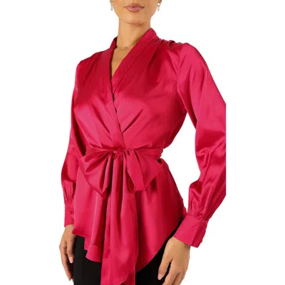 Petal And Pup Petal & Pup Aydin Satin Wrap Top In Multi