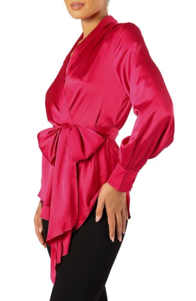 Petal And Pup Petal & Pup Aydin Satin Wrap Top In Multi