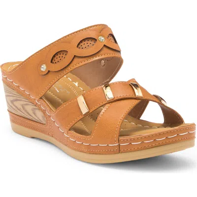 Extreme By Eddie Marc Buckle Wedge Slide Sandal