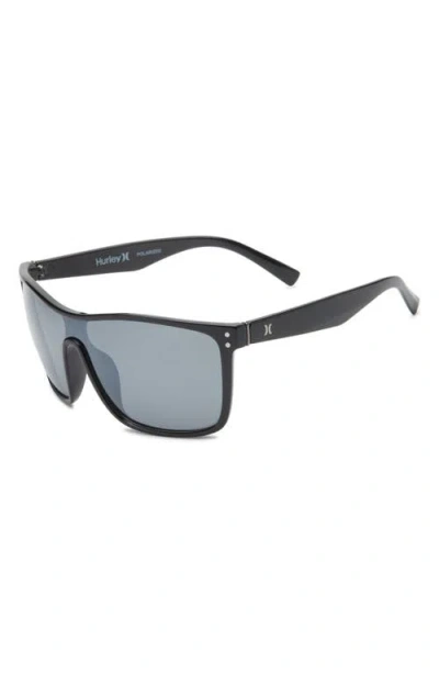Hurley Rivet 55mm Polarized Shield Sunglasses