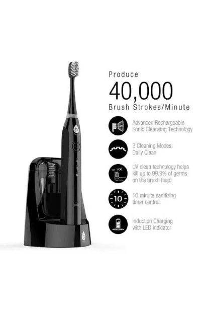 Pursonic S750 Sonic Smart Series Electronic Rechargeable Toothbrush In Black