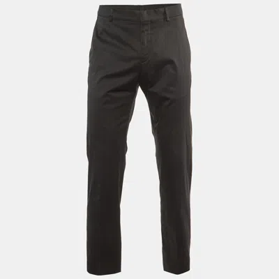 Pre-owned Hermes Hermès Black Cotton Straight Leg Pants L