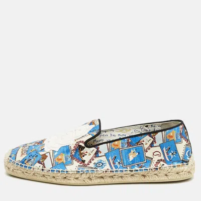 Pre-owned Christian Louboutin Multicolor Canvas Galia Espadrille Flats Size 41