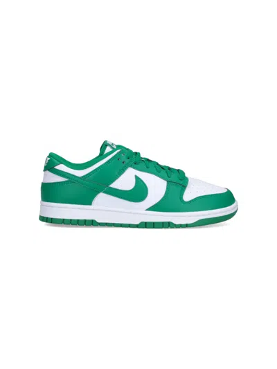 Nike Dunk Low Retro Sneakers In Green Leather