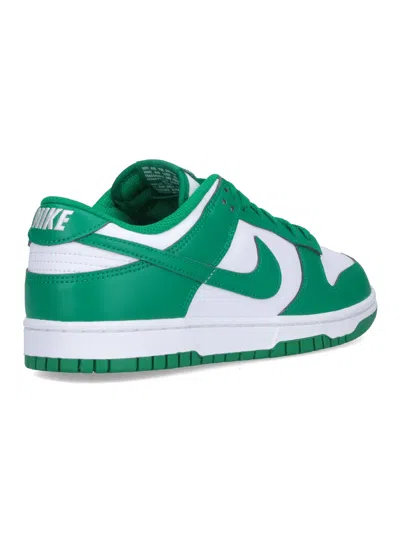 Nike Dunk Low Retro Sneakers In Green Leather