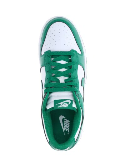 Nike Dunk Low Retro Sneakers In Green Leather