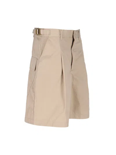 Entire Studios Pleated Cargo Shorts In Neutral