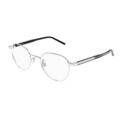 Saint Laurent Sl 781 Linea Corner Angle 001 Silver Crystal Black Glasses In Neutral