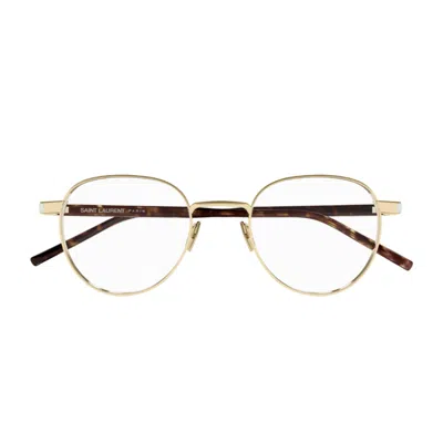 Saint Laurent Sl 781 Linea Corner Angle 002 Gold Crystal Havana Glasses