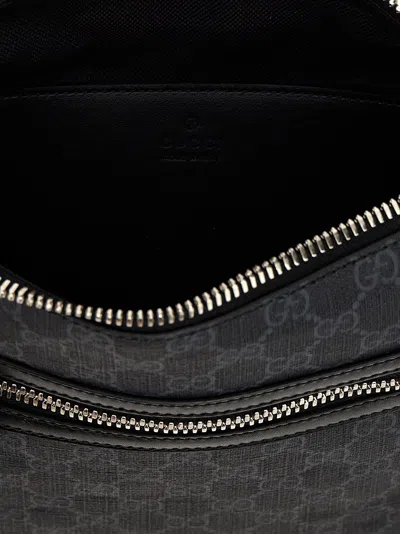 Gucci Web Stripe Gg Canvas Crossbody Bag In Black