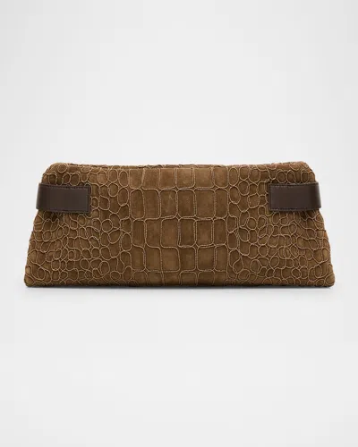 Brunello Cucinelli Essense Bead-embroidered Suede Clutch Bag
