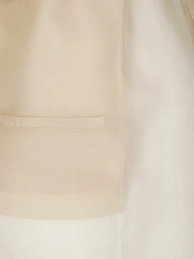 Khaite Beige Semi-transparent Silk Pants With Drawstring Waist