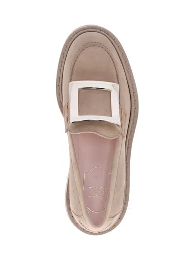 Roger Vivier Viv Rangers High Metal Loafer In Nude