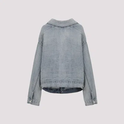 Balenciaga Collared Regular Jacket Long Sleeves Pockets In Blue