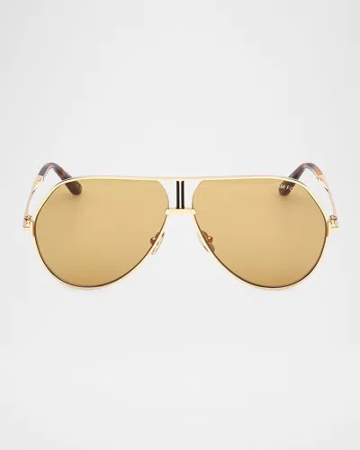 Tom Ford Rickie 63mm Oversize Navigator Sunglasses In Neutral