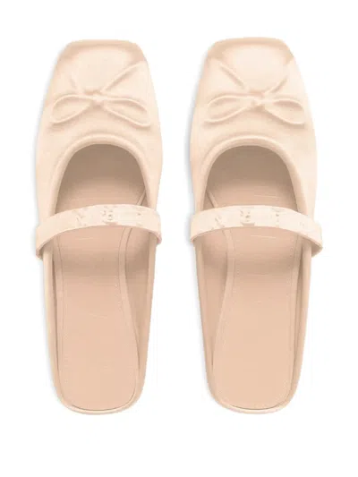 Marni Bow-detail Slip-on Ballet Flats In White