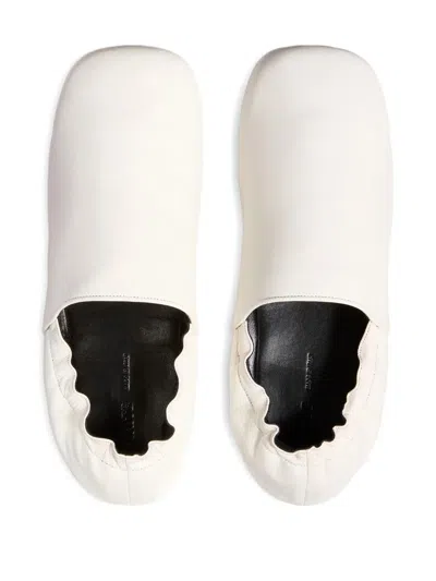 Khaite Banks Leather Slip-on Shoes In White