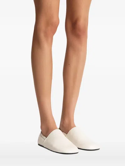 Khaite Banks Leather Slip-on Shoes In White