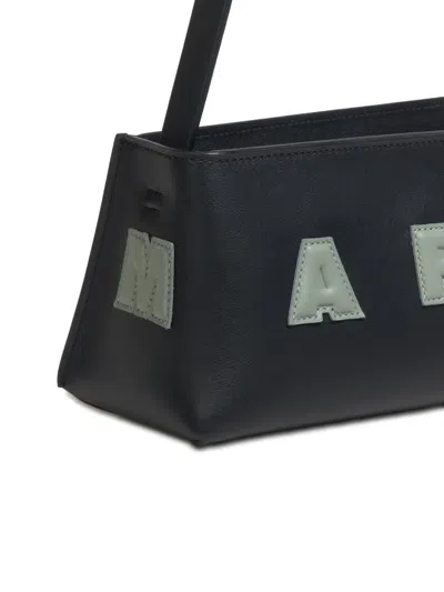 Marni Rectangular Shoulder Bag With Gold-tone Hardware In Black
