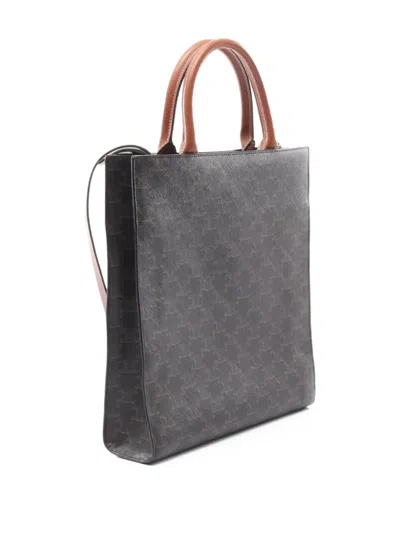 Pre-owned Celine 2000s Small Vertical Hippopotamus Triomphe Two-way Handbag In Black