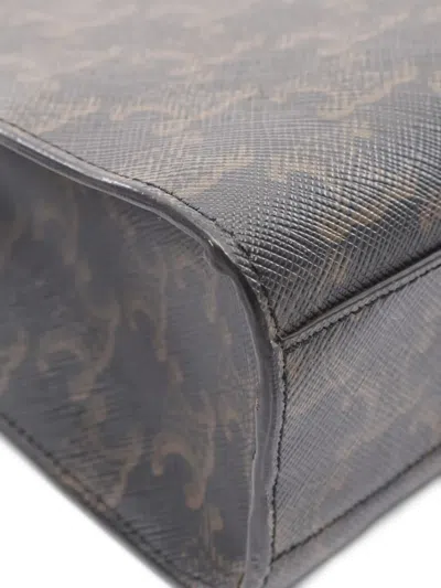 Pre-owned Celine 2000s Small Vertical Hippopotamus Triomphe Two-way Handbag In Black