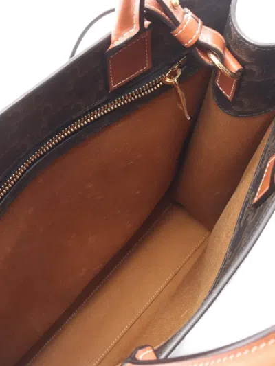 Pre-owned Celine 2000s Small Vertical Hippopotamus Triomphe Two-way Handbag In Black