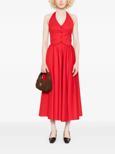 Nissa Flared Skirt In Red