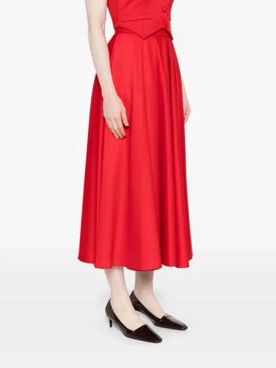 Nissa Flared Skirt In Red
