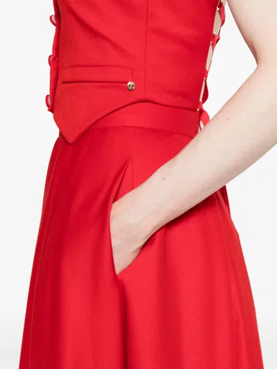 Nissa Flared Skirt In Red