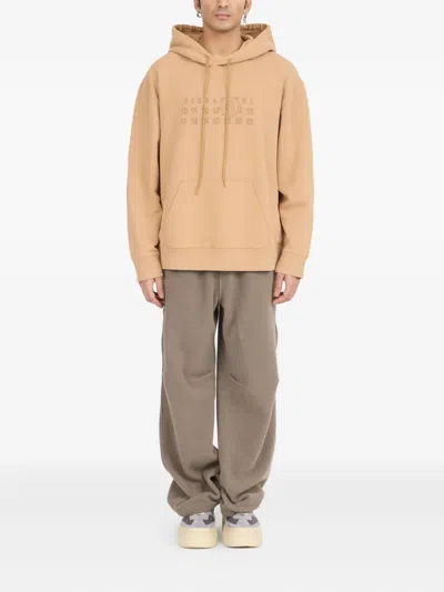Mm6 Maison Margiela Mm6 By Maison Margiela Relaxed-fit Cotton Hoodie With Unique Graphic Print In Brown