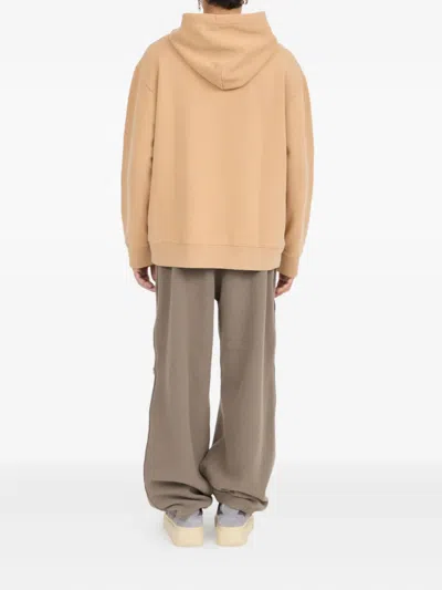 Mm6 Maison Margiela Mm6 By Maison Margiela Relaxed-fit Cotton Hoodie With Unique Graphic Print In Brown