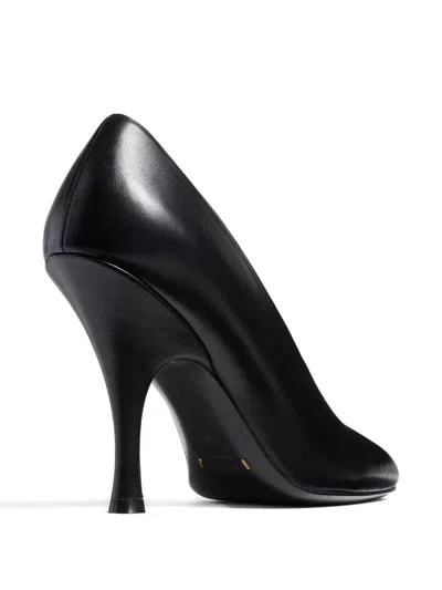 Khaite Eva Peep-toe Leather Pumps In Black