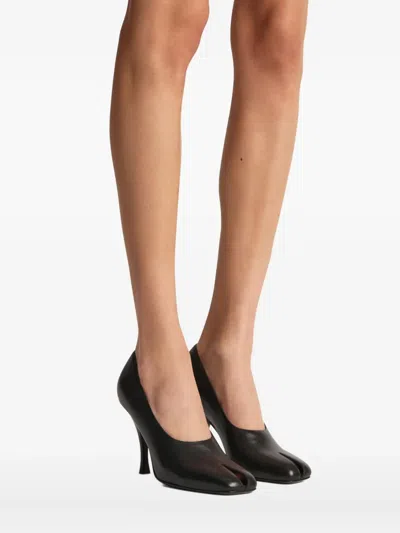Khaite Eva Peep-toe Leather Pumps In Black