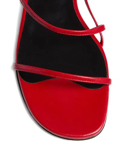 Khaite Strappy Flat Sandal In Red