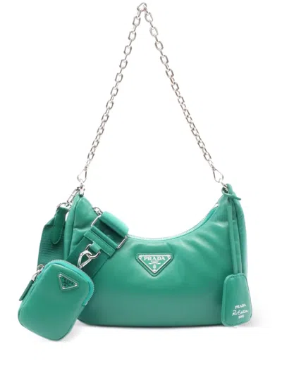 Pre-owned Prada 2010s Re-edition 2006 Two-way Handbag In Green