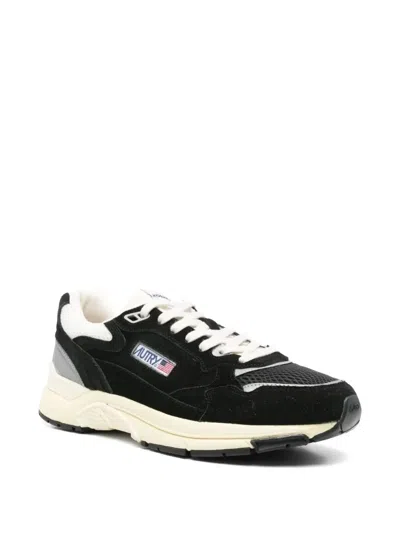 Autry Leather And Fabric Sneakers In Black