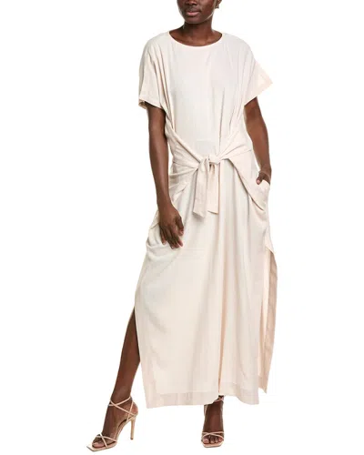 Bgl Linen-blend Maxi Dress In White