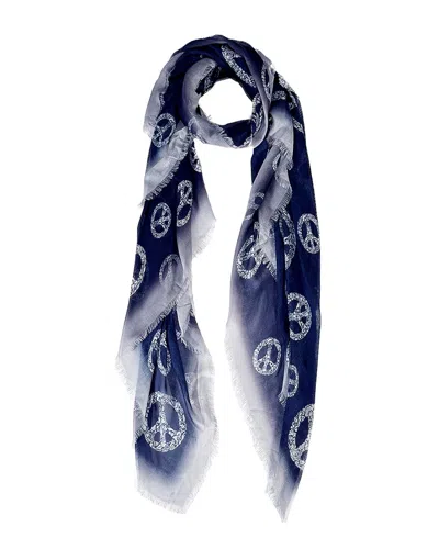Blue Pacific Peace Silk-blend Scarf