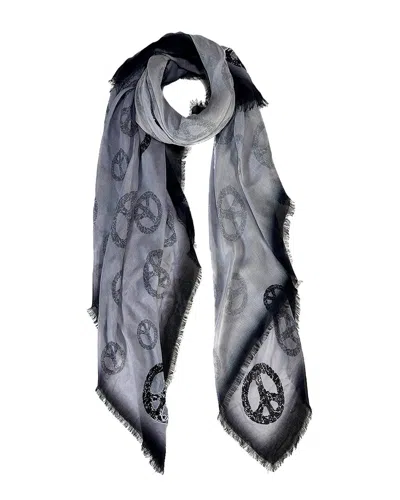 Blue Pacific Peace Silk-blend Scarf