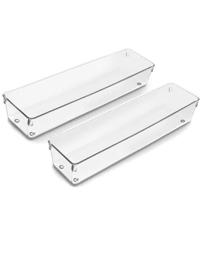 Sorbus 2pc Clear Long Drawer Organizer Set