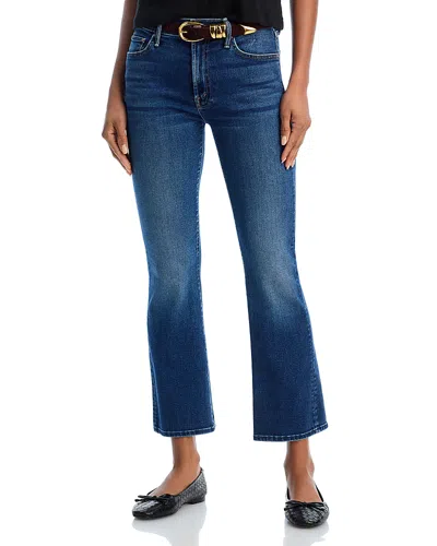 Mother Hustler Flood Fray High-rise Bootcut Jeans In Whatever You Want In Blue